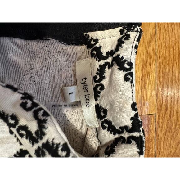 Tyler Boe Black Cream Fur Sleeves Dress Tunic Dress Stunning Mod 60s MIDI Size L - Picture 12 of 16